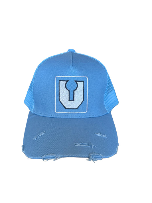 Baby blue v cap