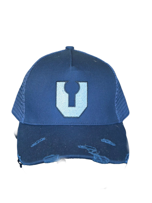 Navy blue v cap